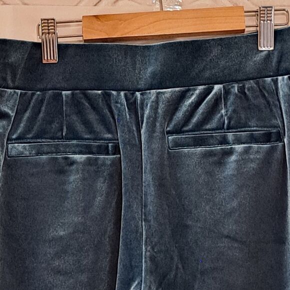 ISAAC MIZRAHI LIVE! HOLIDAY GREEN SLIM PULL ON COMFORT VELVET PANTS  - NWOT SZ S - Picture 11 of 16
